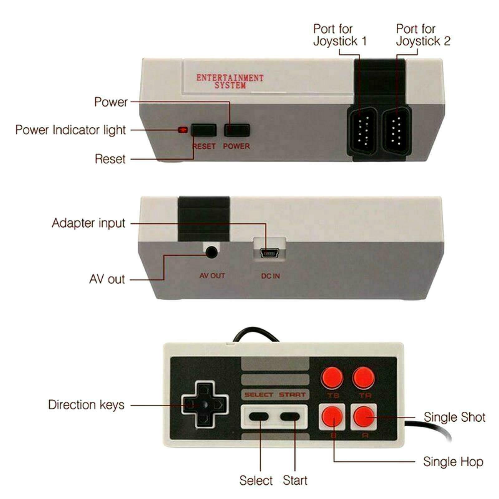 MINI CONSOLE GIOCHI ANNI 80/90 CLASSIC RETRO 2 CONTROLLER 620 In 1 - immagine 3